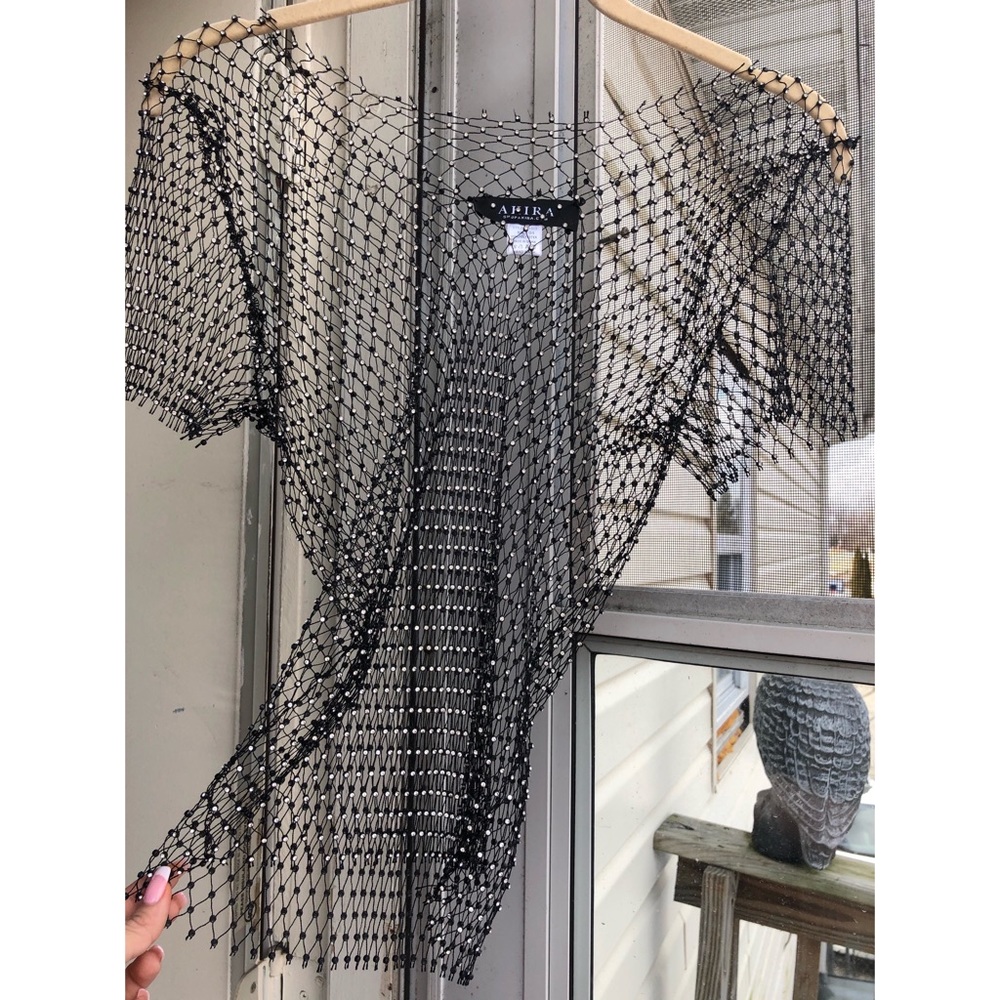 AKIRA - RHINESTONE SEE THROUGH SHIRT